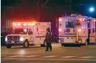  ?? AP ?? Chicago Police work the scene after a gunman opened fire at Mercy Hospital, killing three people.