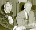  ??  ?? Jimmy Carter, right, at the Lions Club charitable trust dinner.