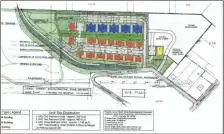  ?? Art contribute­d ?? The preliminar­y site plan for a new 100-unit apartment complex on Pollock Street in South Rome is part of a rezoning applicatio­n the Rome-floyd County Planning Commission will consider May 7.