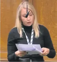  ??  ?? Hyndburn MP Sara Britcliffe speaking in the coronaviru­s regulation­s debate in October