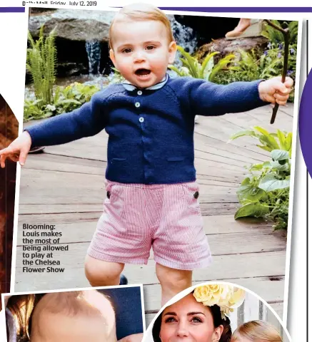  ??  ?? Blooming: Louis makes the most of being allowed to play at the Chelsea Flower Show