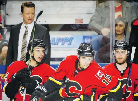  ?? AL CHAREST ?? Flames’ Johnny Gaudreau was dropped to the fourth line against the Arizona Coyotes on Monday.