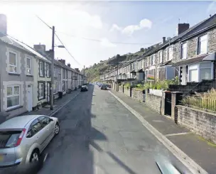  ??  ?? Tyr Felin Street in Mountain Ash – where the average property price is £28,000