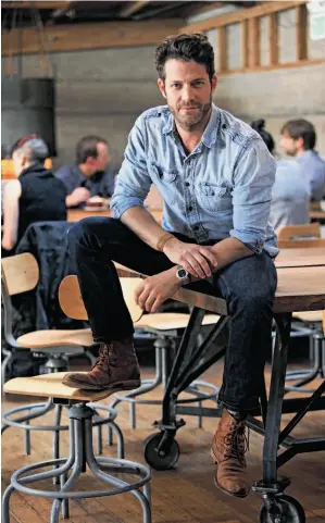  ?? Liz Hafalia / The Chronicle ?? Interior designer, author and TV home makeover star Nate Berkus stops by Sightglass Coffee in San Francisco before heading off to Mexico.