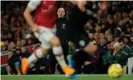  ?? Photograph: Tom Jenkins/The Guardian ?? Freddie Ljungberg appeared increasing­ly frustrated as the game wore on.