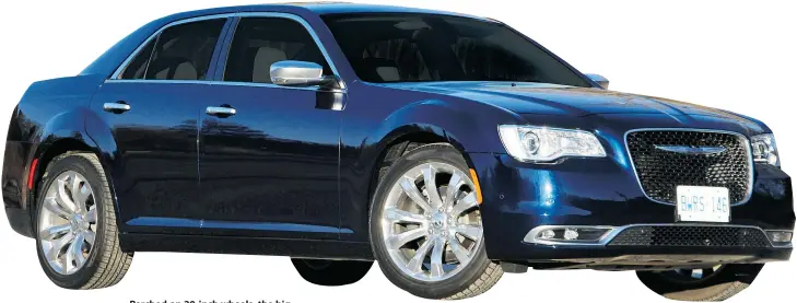  ?? — PHOTOS: DAVID BOOTH/DRIVING ?? Perched on 20-inch wheels, the big, brawny 2015 Chrysler 300 C’s 363-hp V8 can push it to 100 km/h in under six seconds.