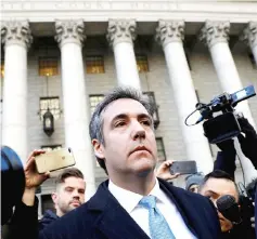  ??  ?? Cohen exits Federal Court after entering a guilty plea in Manhattan.— Reuters photo