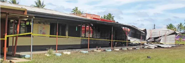  ?? Photo: Simione Haravanua ?? Part of the Vuci Methodist School was destroyed in a fire on February 15, 2019.