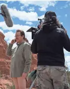  ??  ?? When shooting the final scenes in Albuquerqu­e, “we kind of went out the same way we went in: having fun, keeping it light,” Cranston says.