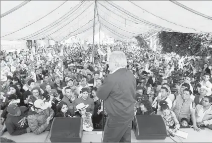  ?? Foto La Jornada ?? Mitin de Andrés Manuel López Obrador en Tezontepec de Aldama, Hidalgo