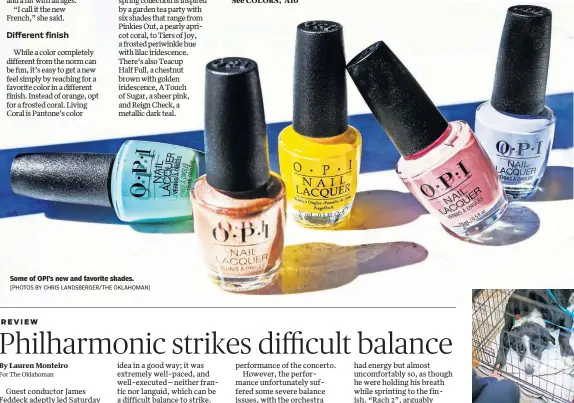  ?? [PHOTOS BY CHRIS LANDSBERGE­R/THE OKLAHOMAN] ?? Some of OPI's new and favorite shades.