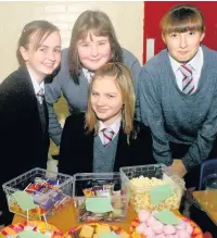  ??  ?? ●●Pupils with their stalls at St Cuthbert’s High School Enterprise day