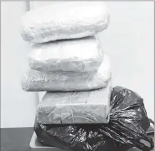  ??  ?? The suspected cocaine that was seized by CANU at Soesdyke on Friday