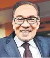  ??  ?? Datuk Seri Anwar Ibrahim