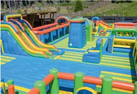  ??  ?? The huge new bouncy castle at Tekapo Springs, called Jumpernaut.