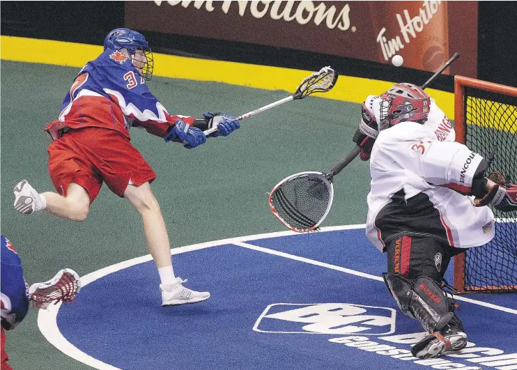  ?? — STAN BEHAL FILES ?? Brodie Merrill and other Canadian lacrosse players are fighting for the Canadian Lacrosse Associatio­n to recognize their newly formed associatio­n.