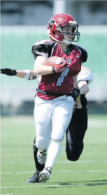  ?? MICHAEL BELL ?? Mallory Starkey and the Regina Riot are preparing for Sunday’s Western Women’s Canadian Football League final against the visiting Saskatoon Valkyries.