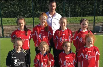  ??  ?? Tubbercurr­y/Cloonacool’s U13 Girls are representi­ng Sligo in the indoor soccer All-Ireland finals. They are pictured with Sean Davey of Bluebird Care, sponsor.