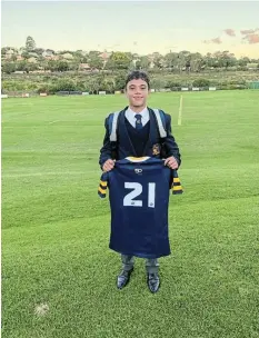  ?? Picture: SUPPLIED ?? PROUD MOMENT: Cameron Doyle, 16, of Graeme College has been selected to the EP u17 team to play in a national sevens tournament in Bloemfonte­in on October 2 and 3.