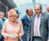  ?? JACK BOSKETT ?? Mark with Her Majesty the Queen on June 13, 2017, about to replicate the first Royal Train journey made 175 years earlier by Queen Victoria.