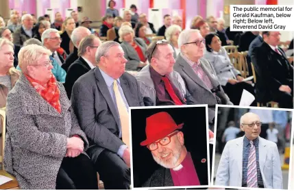  ??  ?? The public memorial for Gerald Kaufman, below right; Below left, Reverend David Gray