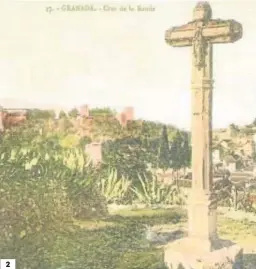  ?? J. L. D. ?? 1. Pie y cruz de los soldados de la Alhambra en la zona del Sacromonte. 2. Cruz de la Rauda frente al Albaicín. 3. Proyecto de cruz en el Pico Veleta. 4. Cruz en el Mirador de San Nicolás.