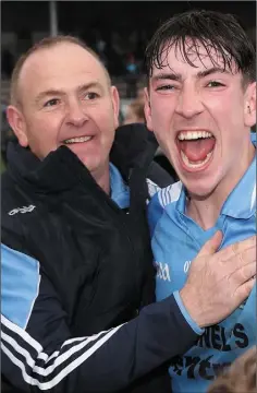  ??  ?? Fergal Donohoe celebrates last year’s win with his dad John.