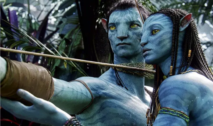  ?? PHOTO: TNS ?? Sam Worthingto­n as Jake Sully, left, and Zoe Saldana as Neytiri, in Avatar.