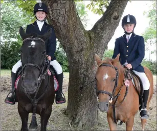  ??  ?? Clodagh Roche, Newmarket, aboard Millie and Danielle Murphy, Dromtariff­e, on Caolinn took rosettes after double clear rounds at the Millstreet Internatio­nal Horse Show.