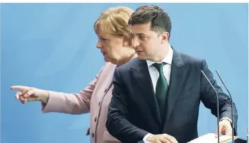  ?? ?? Angela Merkel empfängt Wolodymyr Selensky im Kanzleramt.