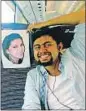  ?? TWITTER ?? Faizan Patel tweeted a photo of himself in a train, holding a picture of his wife over an empty seat.