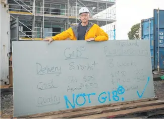  ?? ?? Developer Shane Brealey is using plasterboa­rd from Thailand to beat the Gib board shortage.