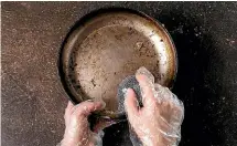  ??  ?? Every kitchen has someone who would rather soak a pan overnight than get stuck in with a pot scrubber.