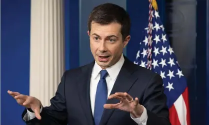  ?? Photograph: Rex/Shuttersto­ck ?? Pete Buttigieg at the White House on Tuesday. The US is one of the few countries in the world without mandatory paid maternal or paternal leave.