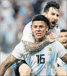  ?? FOTO: EFE ?? el 1-2 que clasificab­a a Argentina