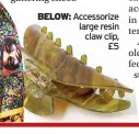  ?? ?? BELOW: Accessoriz­e large resin claw clip, £5