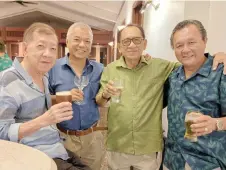  ?? ?? (From left) Goh Leng Chua with the columnist, Yusup Sobeng and George Pang.