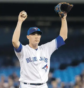  ?? THE CANADIAN PRESS ?? The Blue Jays were hoping to see Aaron Sanchez get back on track in the series-opener against Detroit on Friday night. The Jays believe they can get back in the playoff race if their starters stay healthy.