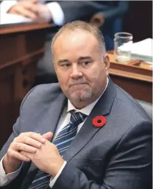  ?? RENE JOHNSTON TORONTO STAR ?? Government House Leader Todd Smith says increasing the number of seats required for official party status to 12 from eight will “take the politics out of it.”