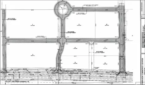  ?? LOANED PHOTO ?? SUBDIVISIO­N MAP FOR THE PARK VIEW COMMERCIAL CENTER, which could be approved by the Somerton City Council next month.