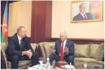  ??  ?? TBMM Başkanı Yıldırım, Azerbaycan Cumhuriyet­i Milli Meclisi’nin 100. kuruluş yıldönümü töreninden sonra Azerbaycan Cumhurbaşk­anı İlham Aliyev ile bir araya geldi.
