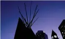  ?? Photograph: Carlos Osorio/Reuters ?? Tipis are set up in Toronto, Ontario, this month. The province’s court of appeal has ruled that meagre payments violate the spirit of a 19th-century treaty.