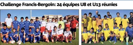  ?? (Photos C. M.) ?? Les équipes U du SO Lavandou (en bleu) et de l’ES Solliès-Farlède (en blanc). Les U et U du Hyères FC.