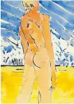  ??  ?? Michael Morris, Untitled, (figure), 1985, watercolou­r, 24.25 x 18 inches