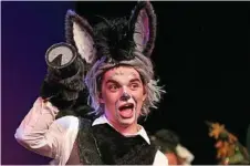  ??  ?? Hamish Wells as Donkey was a highlight of the Toowoomba production of Shrek The Musical.