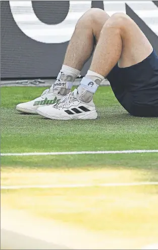  ?? ?? Andy Murray suffered an abdominal injury during the Boss Open final, and