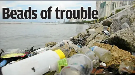  ??  ?? Marine pollutants: In the oceans, plastic wastes degrade and break down into small particles that get ingested by marine life. Microplast­ic pollution also comes from the tiny plastic beads used in facial exfoliants as well as fibres from synthetic...