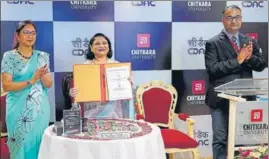  ?? HTED ?? Chitkara University and C-DAC signed the MoU during the virtual commemorat­ion of the 33rd Foundation Day of C-DAC.