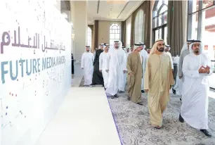  ?? Wam ?? Sheikh Mohammed during the Future of Media Retreat held in Abu Dhabi on Sunday. —