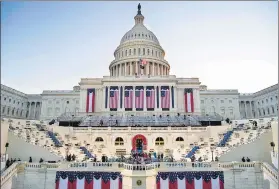  ??  ?? Preparatio­ns at the US Capitol ahead of the inaugural ceremony for President-elect Joe Biden and Vice President-elect Kamala Harris in Washington, DC on Wednesday